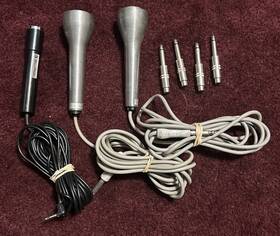 2-voice 1-bell & Howell Of Music 3 Microphones With Wires And 4 Adapters
