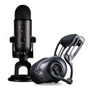1752 Blue Microphones Blackout Yeti With Lola Black Ninjas Headphones