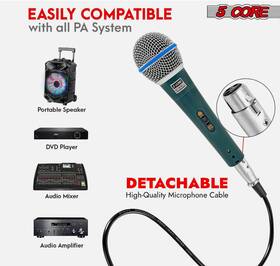 5 Core 810099490503 5core Microphone Dynamic Mic Karaoke Singing Studio Handheld Mics