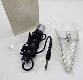 345-dm-13 Akai Vintage 345-dm 13 Black Dynamic Microphone Mic Imp. 50k With Stand