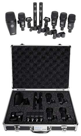 Akg 613817018863 Drum Set Session I 7 Microphone Kit With Bass/overhead/snare/tom Clamps Case