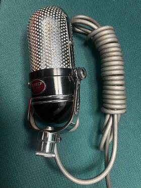 38-600 Amd Rare 50s 60s Crystal Pill Studio Microphone Model With Box Works