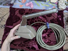 H-1390 Ampex Vintage Dynamic Microphone With Electro Voice Stand Tested Working