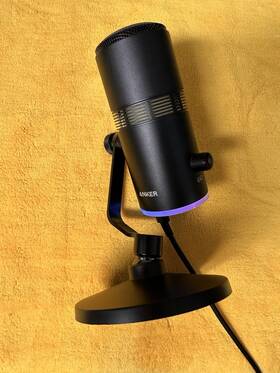 Aka33x0011 Anker Usb Condenser Microphone With Stand Rgb Light Plug And Play For Pc Mac Stream