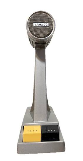 M-413 Armaco Vintage Desk Microphone 2 Button Talk Lock Japan Untested