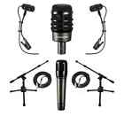 Atm350 Atm650 Atm250 Audio-technica Audio Technica 4 Pc Drum Set Gator Frameworks Stands Cables