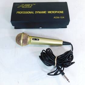Adm-104 Audio 2000s Professional Dynamic Microphone Gold Wired Tested Working