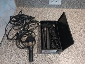 Ap901 Audio-technica 2 Microphone Pr60 Unidirectional Dynamic Cord Case Untested