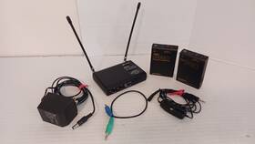 Wr22 Azden Pro Wireless Microphone System 2 Channel Receiver Lapel Mic Trans