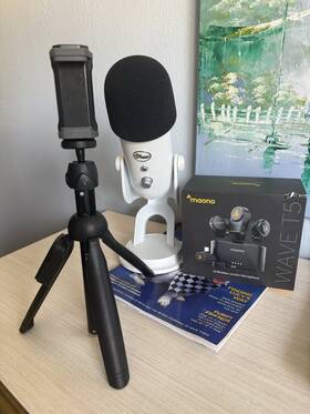 988-000529k5 Blue Microphones Yeti Microphone White Mic And Base Windscreen Maono Mics Noise Cancel