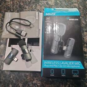 Bower 636980880891 Wireless Lavalier Microphone High-quality Audio For Content Creation