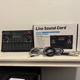 9009-2824 Branded 695639584450 Live Sound Card Condenser For Microphone Podcast. Fast Shipping