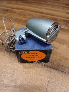 400-c Calrad Vintage Crystal Microphone With Box