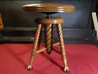 Clawfoot Chas Stool Vintage Antique Adjustable Piano Nice