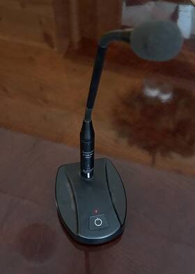 S157-rf Clockaudio Desk Stand And C 33e-rf Halo Gooseneck Microphone