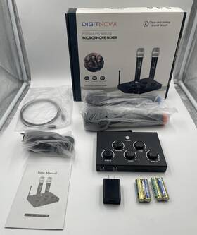 K203 Digitnow Karaoke Microphone Mixer System - Dual Uhf Wireless Black