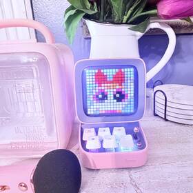 Divoom 840500106457 Ditoo-mic Pink Bluetooth Speaker With Karaoke Microphone - Rgb Keyboard