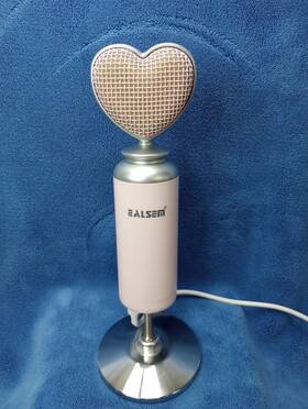 Hb-128 Ealsem Pink Heart Recording Mic Studio Quality Microphone Condenser For Phone/pc