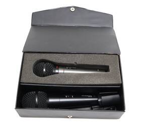Fender & Phonic Dm.680 Lot Of 2 And Dynamic Microphones With Case Clip