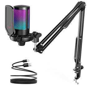 Fifine 850035565230 Gaming Pc Usb Microphone Podcast Condenser Mic With Boom Arm Pop Filter