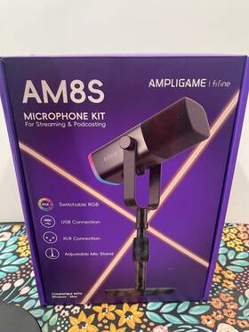 Am8s Fifine Usb/xlr Dynamic Microphone Kit Rgb Streaming Podcast Mic