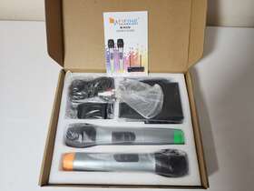 M-k036 Fifine Uhf Dual Channel Wireless Handheld Microphone System 2 Mics