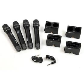 Gemini 197881428587 Uhf Quad Wireless Microphone System With Charging Docks Ob