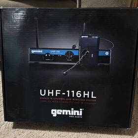 Uhf-116hl Gemini Audio Professional Uhf Wireless Headset Microphone And Receiver
