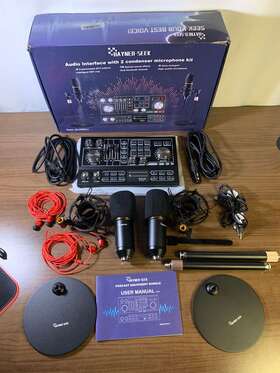 2condenser Hayner-seek Hs-ap902-2 Black Podcast Equipment Bundle With Microphone