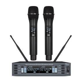 Yu-e20 Hiberr Uhf Wireless Microphone 2channel Handheld Mic Auto Scan 300ft Rang