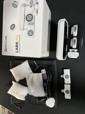 Hollyland 445026219211 Lark M2 Wireless Lavalier Microphone For Iphone Android Camera White