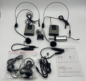 H-u25 Hotec Wireless System Dual Headset/lavalier Mics - Uhf Silver