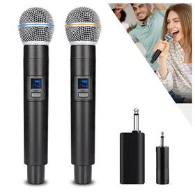Huacam 018077189101 2.4g Wireless Microphone Dual Microphones For Karaoke Dynamic Micro