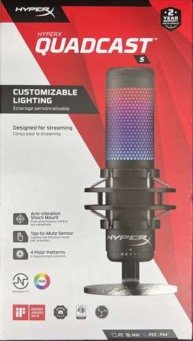 4p5p6aa Hyperx Quadcast Red Led Usb Cardioid Microphone - Black -w-jn