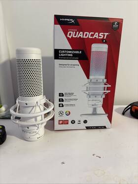 Hmiq1s-xx-wt Hyperx Hmiq1s-xx-wt/g Quadcast S White With Original Packaging And Cable