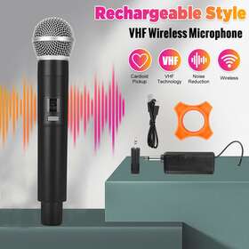 Ibrookauction 601549094712 Vhf Wireless Handheld Microphone Dynamic Mic System Karaoke With Usb Receiver Black