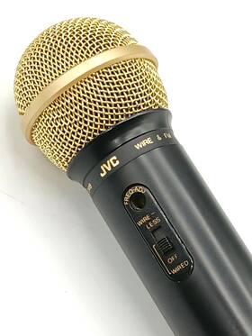 Peac0418 Jvc Dynamic Microphone Cable Corded And Fm Wireless Karaoke