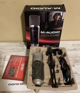M-audio 694318014899 Vocal Studio Digital Recording Bundle Usb Condenser Microphone Tested