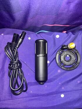 Au-pm320s Maono Black Wired Portable Condenser Microphone For Podcasting