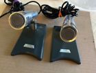 Mc-105 Teac Pair Vintage Desktop Microphones Stands Cables Ex Tested