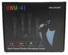 Mwm-41 Melonare Wireless Microphone System Uhf Compact Cordless Mic Set With 4x10