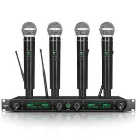 Q240-1 Microcqueen Wireless Microphone System 4-channel Uhf Professional Mic Automatically Pai