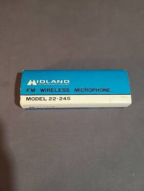 22-245 Midland Vintage Wireles Microphone Mic Great Condition In Original Box