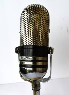 Midland Ar-57 Vintage Restored Same Argonne Crystal Microphone Working With Desk Stand