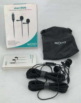 Movo 817711021855 Ulav-duo Usb-c Dual Lavalier Clip On Microphone For Android Ipad Pro