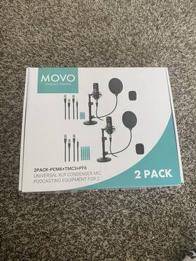 Movo 817711022500 Podpak2t 2-pack Universal Xlr Condenser Microphone Podcasting Pre Owned