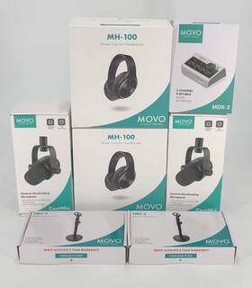 Movo 817711026874 Podpro-th Tabletop Portable Podcasting Bundle With Headphones For Two