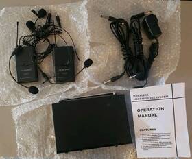 Mu-v202-ll Musysic Dual Channel Vhf Wireless Lapel / Lavalier Headset Microphone System
