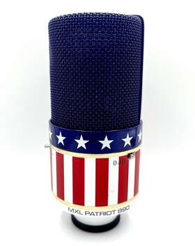 Mxl 801813182699 Patriot 990 Limited Edition Condenser Microphone Stars Stripes Usa - Tested