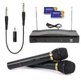 Mc-0306 Nutek Wireless Microphone 2 Channel Professional Dynamic Mic Vhf/fm Karaoke With Receiver